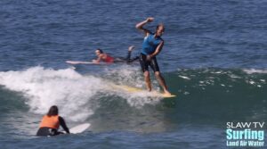dane perlee surfing in jen smith aloha longboarding contest at tourmaline in pacific beach